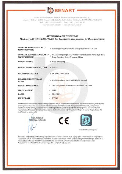 Certificado de canal de choque de ar quente