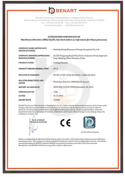 Certificado de cabine de revestimento